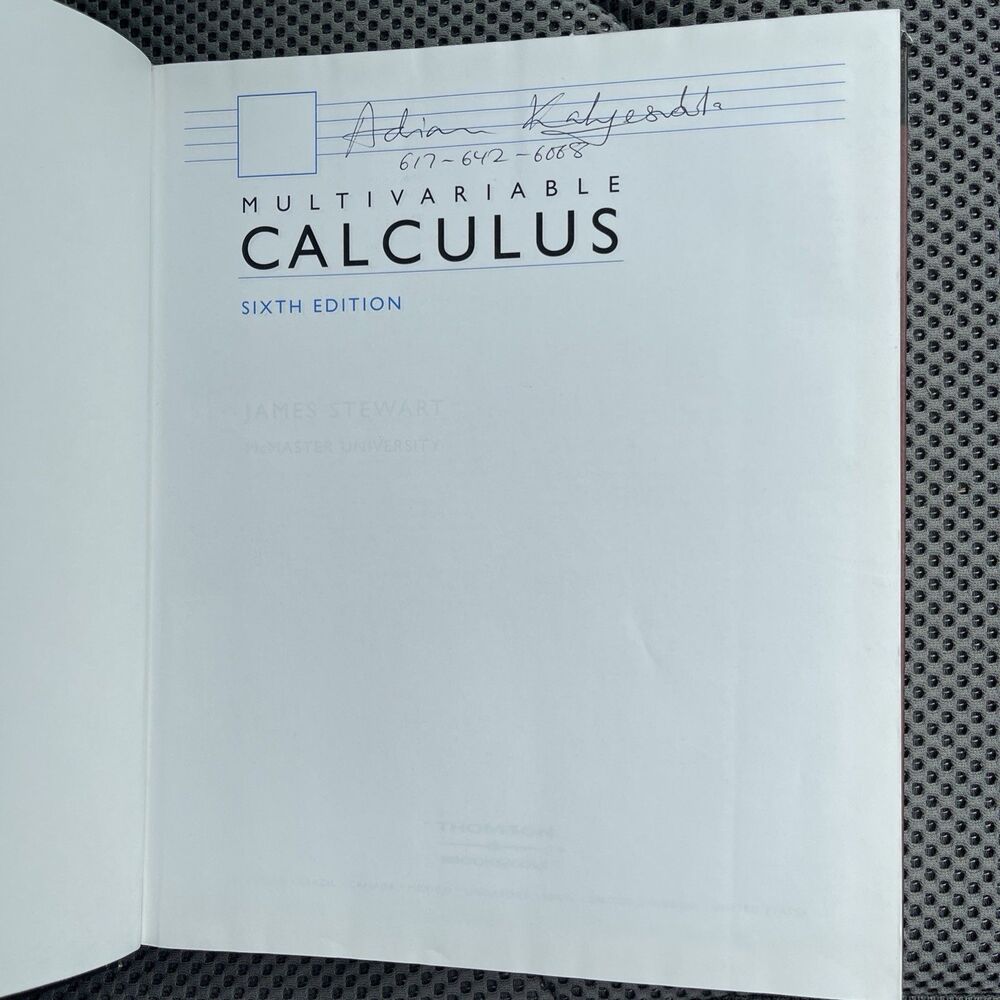 James Stewart Multivariable Calculus 6th Ed Hardcover 2007 Brooks/Cole